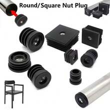 4个黑色塑料圆/方盖 M6 M8 孔螺母保护塞垫圈防尘密封端盖椅子家具配件 - 彩色 - 查看 1