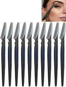 30pcs Eyebrow Trimmer Set, Eyebrow Trimmer, Long Handled Eyebrow Trimmer, Beauty Tool, Used For Eyebrow Trimming, Razor, Precision Exfoliating Tool Eyebrow Trimmer, Facial Razor Blade, Eyebrow Trimmer Blade And Razor With Protective Cover, Used For Removing Facial And Body Hair, Suitable For Travel, Suitable For Both Men And Women. 5/10pcs.