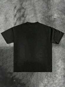 1948–2025 180 Cotton-Shirt) Men's Round Neck And Short Sleeves, Casual Cotton, Casual Fashion, Suitable Indoor And Outdoor Wear And Holiday Gifts - màu đen - Xem 2