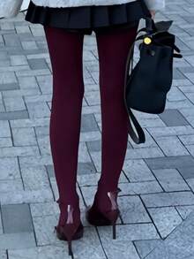 Burgundy Sexy Pantyhose - Rich Burgundy Tights, Create A Bold And Confident Evening Look - Burgundy - View 5
