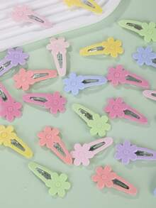 24pcs/pack 4cm Non-slip Hair Clips For Girls With Lovely Princess & Simple Design, No Hurt Hair