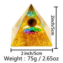 Natural Crystal Energy Generator Pyramid Peridot Amethyst Reiki Healing Chakra Resin Pyramid Egyptian Decor Room Decoration 1pc - 1pc 5cm/1.96inch - View 2