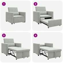 vidaXL Einzel-Schlafsofa Mit Rädern Hellgrau 90 X 165 X 87 Cm Samt - 灰色 - 查看 9