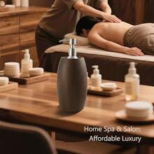 Professional Massage Oil Warmer Heater With Leak Proof Aluminum Bottle 8.5 Fl.OZ 140F Max Temperature Wood Grain Design For Salons And Home Spa - As Pic - View 5