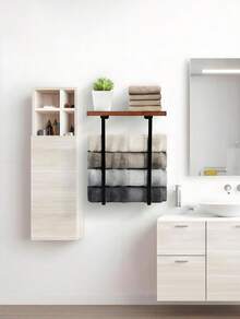 Towel Rack Wall Mounted, Bathroom Towel Storage, Wall Towel Holder, Bathroom Organizer, Shower Organizer Rack, Bath Towel Racks For Bathroom Towel Storage Rack With Shelve For Rolled Towel Organizer, Wall Mounted Bathroom Shelves Over Toilet For Bathroom, Kitchen, Bedroom, Living Room, Home Decor, Bathroom Decor And Accessories, Bathroom Organizer, Shower Accessories, Minimalist Design Storage Organizer For Large Towels, Small Towels, Hand Towels, Halloween/Christmas Gifts, Back-To-School Season - 彩色 - 查看 7