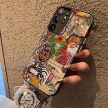 Funda de teléfono con diseño de calavera de calabaza para Samsung Galaxy S25ULTRA, S24PLUS, S23FE, S21PRO, S22, S20+, A03S, A05S, A14, A31, A53, A34, A10, A04E, M04, A33, A35, A55, A72, A71, A70, A22, A16, A06, A20S, A54, con diseño antimanchas, moderno, a la moda y colorido en plata IMD. - Colores mixtos - Ver 4