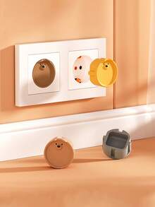 5个欧式双孔插座盖，电源安全插座保护器，家用防触电插座盖 - 均碼 - 查看 1
