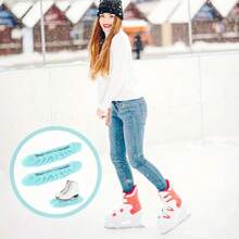 2 件装 BONUSIS 冰鞋保护套 - 重型冰球和花样滑冰刀套，绿松石色编码设计，适用于冰鞋刀刃，耐用滑冰配件，滑雪保护套，适合初学者和高级用户 - 彩色 - 查看 3