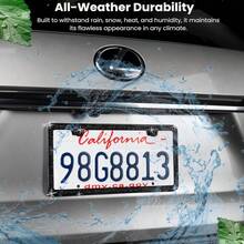 1PCS/2PCS Diamond Glitter Stainless Steel License Plate Frame, Ladies Car Decor, Comes With Easy Installation Kit And Start Button Sticker, For Car And SUV, American License Plate Standard, Fashion Accessory, Stylish Car Decor, Birthday, Holiday Gift - Đen 2 cái - Xem 9