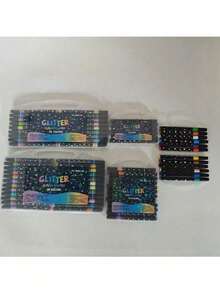 12/24/36/48/60 pezzi Pennarelli glitter, pennarelli con punta morbida singola, pennarelli a pennello per acquerelli, pennarelli glitter per cancelleria, pennarelli glitter disegnati a mano, pennarelli glitter con punta morbida spessa e effetto perlato non sbiadente, evidenziatori glitter (stili e colori assortiti) - Multicolore - Visualizzare 8