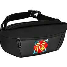 GCCSJ LED Chest Bag,App-Controlled LED Sling Bag – DIY Pixel Art Programmable Shoulder Bag For Men Women, Light Up Waterproof Chest Bag For EDC Rave Parties Festivals Gifts Cyclist Daypack - Black - View 9