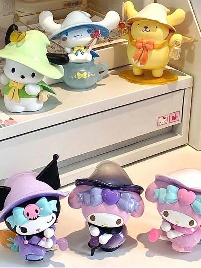 Sanrio Sanrio 1pc-2025 New Sanrio Magic Story Blind Box Set, Surprise Blind Box, Gachapon, Random Style 1 - 6 Cute Collectible Characters, Cute Desktop Decoration, Adult Stress Relief Toys, Fantasy Themed Cute Cartoon Dolls,(Some Parts May Be Random), Holiday Necessities, Autumn, Thanksgiving, Christmas, Carnival, National Day, Autumn, Independence Day