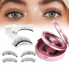 FADVAN 2 Pairs Magnetic Eyelashes With Applicator 2 Style Reusable Magnetic Lashes Natural Look, No Glue Or Liner Needed False Eyelashes, Wispy Strip Lashes Clear Band Magnetic Lashes Kit - Black - View 20