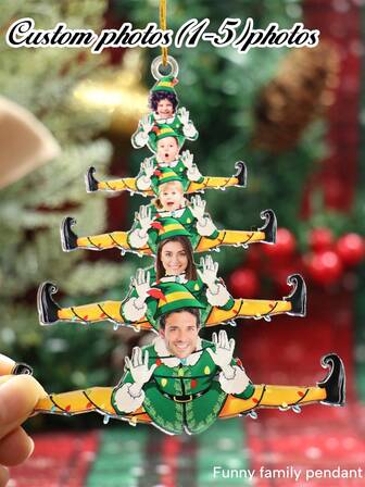Personalized A Quirky Family Ornaments, Custom 1-5 Photos Christmas Tree Decorations, Customized Christmas Gifts, Customizable Picture Christmas Decor, Christmas Gifts For Grandkids, Christmas, Christmas Decorations, Christmas Ornaments, Anniversary, Family, Son, Daughter, Friends, Home Decor, Kids