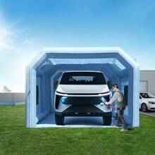 Cabina de pintura inflable, cabina de pintura inflable de 32,8 x 21 x 14,8 pies, con potentes sopladores de 1100 W+750 W y sistema de filtro de aire, cabina de pintura portátil para camiones grandes, furgonetas grandes, maquinaria grande - 32,8 x 21 x 14,8 pies - Ver 9