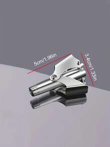 1pc Stainless Steel Nose Hair Trimmer - Manual Low Allergenic Ear & Nose Hair Trimmer, Battery-Free, Washable, Compact Round Blade Design, Precise Trimming, Smooth Metal Surface, Durable, Unisex, Perfect For Nose Hair Grooming - Silver - View 9