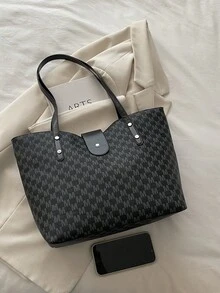 Nueva bolsa de hombro versátil y elegante para mujer con patrón floral retro de lujo