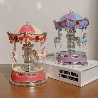 Caixa de Música Carrossel - Ideal para Presentes de Aniversário, Presentes de Aniversário de Casamento, Decoração de Casa, Decoração de Festas e como Presente para Namoradas no Dia dos Namorados Brasileiro. Presentes. Decoração de Sala de Estar. Decoração de Parede. Decoração de Casa