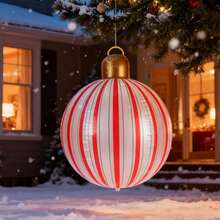 2 piezas Decoración inflable de globo navideño, Adorno navideño gigante de 24 pulgadas, Bola de Navidad inflable extra grande para decoración de jardín y patio exterior, 23.62 pulgadas - Multicolor - Ver 6