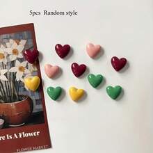 5个/10个/12个/套彩色心形冰箱贴，情人节冰箱装饰，家居装饰，趣味冰箱装饰，适用于厨房、餐厅、办公室、白板、储物柜、洗碗机，情人节礼物，圣诞礼物 - 彩色 - 查看 9