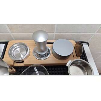 1pc Coffee Tool Organizer Board, Beechwood Coffee Tamper Stand, Specialty Gift For Espresso Machine Tools