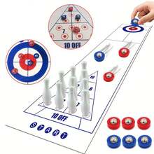 1 Set 3-In-1 Curling/Shuffleboard/Bowling Game Set - Exciting Family Entertainment With 6 Vibrant Rollers, 10 Bowling Pins - Perfect Festive Season Gift For Christmas, Halloween, Thanksgiving - Multicolor - View 7