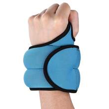 Bakaji Set 2 Pesi per Polsi da 0,5 Kg Allenamento Palestra Aerobica Fitness Potenziamento Muscolare in Tessuto Neoprene con Foro per Pollice Chiusura Strappo Regolabile Peso Totale 1 Kg Azzurro - Blu - Visualizzare 2
