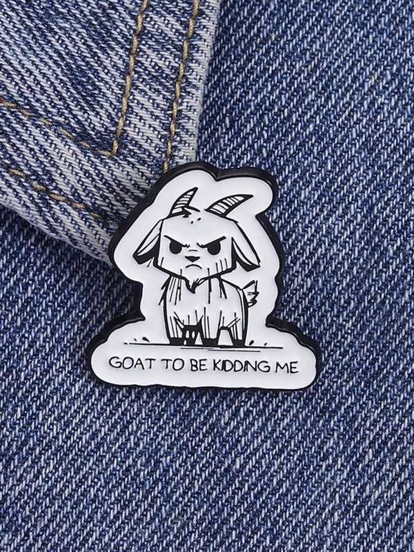 1pc GOAT TO BE KDDING ME Goat Enamel Needle Creative Cartoon Animal Brooch Clothes Backpack Accessories Jewelry Gift For Friends