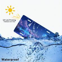 CP1 Piece 6x12 Inch (15.2x30.5) Aluminum Car License Plate Moon Hanging In Night (3) Car Art License Plate Car Front License Plate Decoration - A - Xem 5