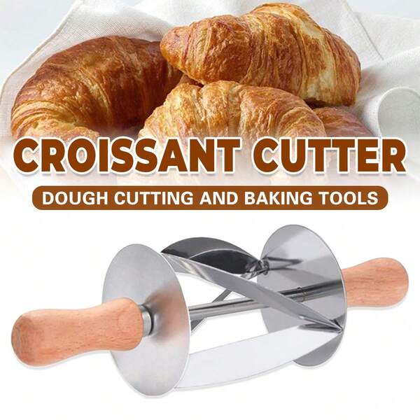 Aimall Roller Stainless Steel Croissant Cutter For Baking Pastry Cutting Easy Cleaning