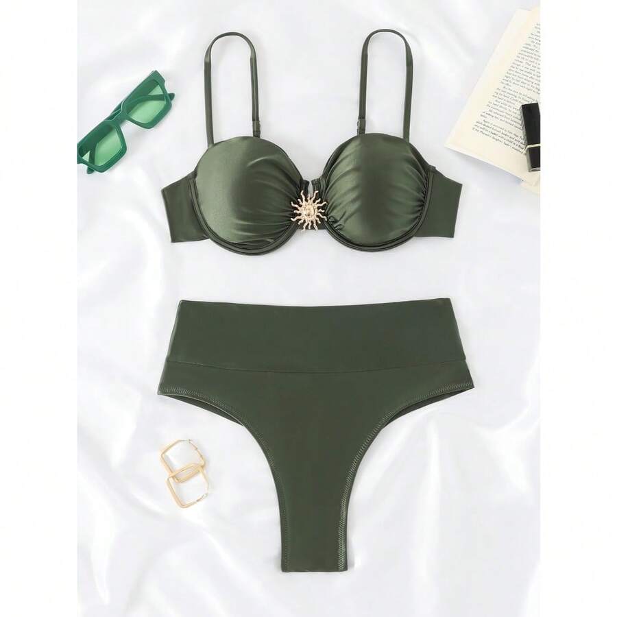 RWX VEST Adult Bikini With Structured Top And High-Waisted Bottom 2025 XX538 - Verde militar - Ver 1
