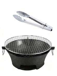 Complete Set Of Cast Iron Charcoal Stove, Barbecue Stove, Charcoal Grill, Home Indoor Barbecue Stove Set, Old-Fashioned Charcoal Heating, Stove Tea Making Utensils - Tea Set Accessories Set - 黑色 - 查看 9