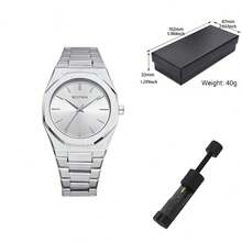 GORBEN Men Round Pointer Quartz Watch Father - Silver - View 4