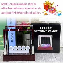 TendenciaDuokon Bolas de Equilibrio de Cuna de Newton con luz LED Colorida, Oficina en casa, Ciencia, Escritorio, decoración, Trabajo artístico, RegalosCalidad premium - 1 - Ver 9