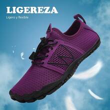 YNIQUE Zapatos de Agua para Hombres y Mujeres, Zapatos de Playa Calzado de Verano al Aire Libre Piscina para Natación, Surf, Barco, con Orificios de Drenaje - Morado y negro - Ver 7