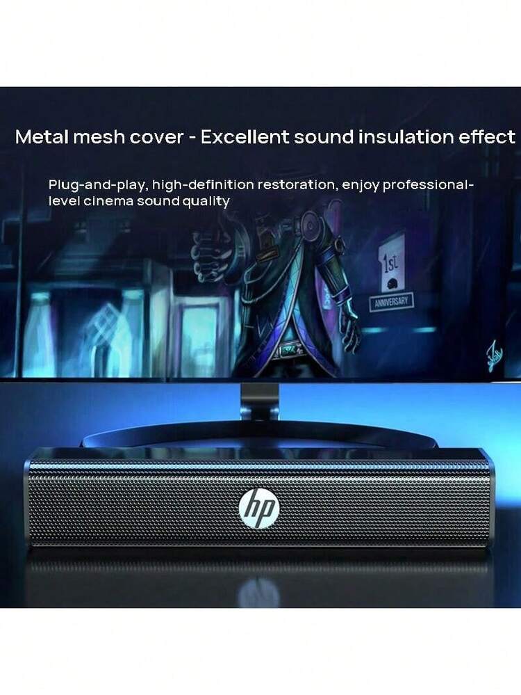 WS10 桌上音箱 立體聲性能 低音效果 長條造型 家用遊戲 黑色 - 黑色 - 查看 5