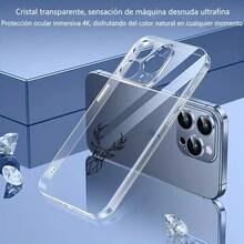 Carcasa transparente de teléfono móvil de moda Cubierta transparente para iPhone con diseño de ciervo geométrico color gris claro para uso diario y protección elegante Para teléfonos Galaxy de Apple - transparente - Ver 3