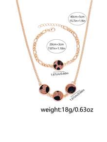 SOKI Women's Watch, 1 Set, Fashionable, Personalized Leopard Print PU Strap Quartz Watch, Round Heart Dial, Leopard Print Necklace And Bracelet SSuitable For Daily Wear, Birthday Gift, Back To School, Thanksgiving, Couples Occasions, Best Gift (Box Not Included) - Brown - View 10