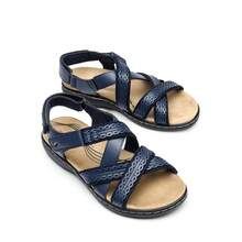 Women Flats Sandals Comfortable Open Toe Walking Sandals With Multiple Adjustable Straps Summer Casual Dress Comfortable Shoes - Blue - View 1