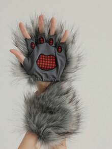 Halloween & Weihnachten modische Plüsch Wolf Handschuhe
