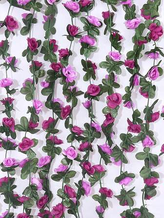 1/2/3/6 piezas Flor artificial de peonía, guirnalda decorativa larga de peonías falsas para decoración del hogar, pared, valla, jardín, ventana, boda, fiesta, cumpleaños, graduación, 100cm Púrpura