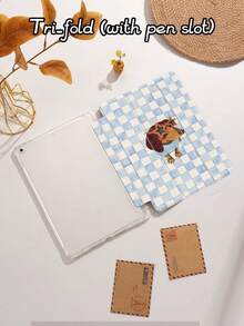 网格狗图案平板电脑保护套，兼容 iPad Air 8(M4)2026（11 英寸）、Air 8(M4)2026（13 英寸）、9.7/10.2/10.5/10.9/12.9/Pro 11（第十代）、Galaxy Tab S6 Lite 10.4 英寸、Kindle Paperwhite（第十二代，2024 年）、Kindle（第十一代，2022 年），柔软防震，智能支架/自动唤醒/睡眠功能 - 彩色 - 查看 5