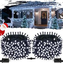 Connectable Red And White Christmas String Lights, 2Pack Total 164FT 400LED Christmas Lights For Outdoor/Indoor, Plug In Tree Lights With 8 Modes, String Lights For Christmas Decorations Holiday - Cool White - View 9