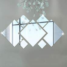 7 片装亚克力镜面墙贴带粘性艺术贴花缎纹纸卧室家居 DIY 装饰可移除贴纸