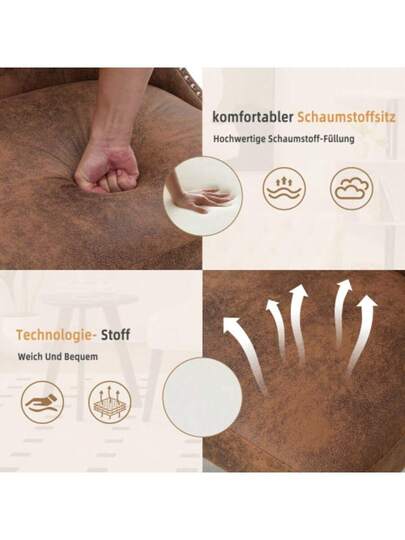 Tech Fabric Button Pull Point Single Sofa Chair, Moderne out Arm Rivets Solid Wood Legs Living Room, Bedroom view 2