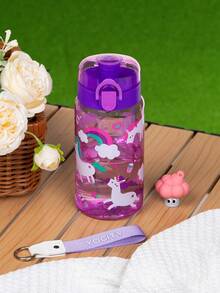 1PC 550ML Cartoon Cute Animal Pattern High-Value Water Cup With Bounce Cover Design, Anti-Fall And Leak-Proof Durable Transparent Water Bottle, Outdoor Sports Travel Portable Water Bottle, Outdoor Sports, Travel, Daily Household, Back To School Supplies - Multicolor - View 9