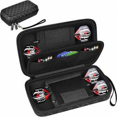 ALKOO 6-Dart Capacity Dart Case, Upgraded Dart Carrying Storage Box For Steel & Soft Tip Darts, Can Hold Dart Tips, Shafts, Flights & Accessories, Diamond Shape (Box Only)