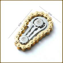 1pc Gear Chain Toy, Metal Bicycle Chain Spinner - Multicolor - View 6