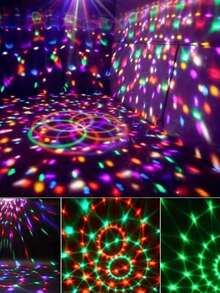 1pc Modern Geometric Pattern USB Powered RGB Disco Ball Light With Color-Changing Night Lamp For Parties, Bars, Karaoke, And Weddings