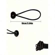 10pcs Heavy Duty Adjustable Elastic Cords With Plastic Balls - Black Camping Accessories For All Seasons, Used For Tent Fixing, Storage And Transport - Foldable And Durable Outdoor Gear, Camping Organization Tool | Strong Adjustment, Adjustable Cords | Essential Camping Accessories - Multicolor - View 2